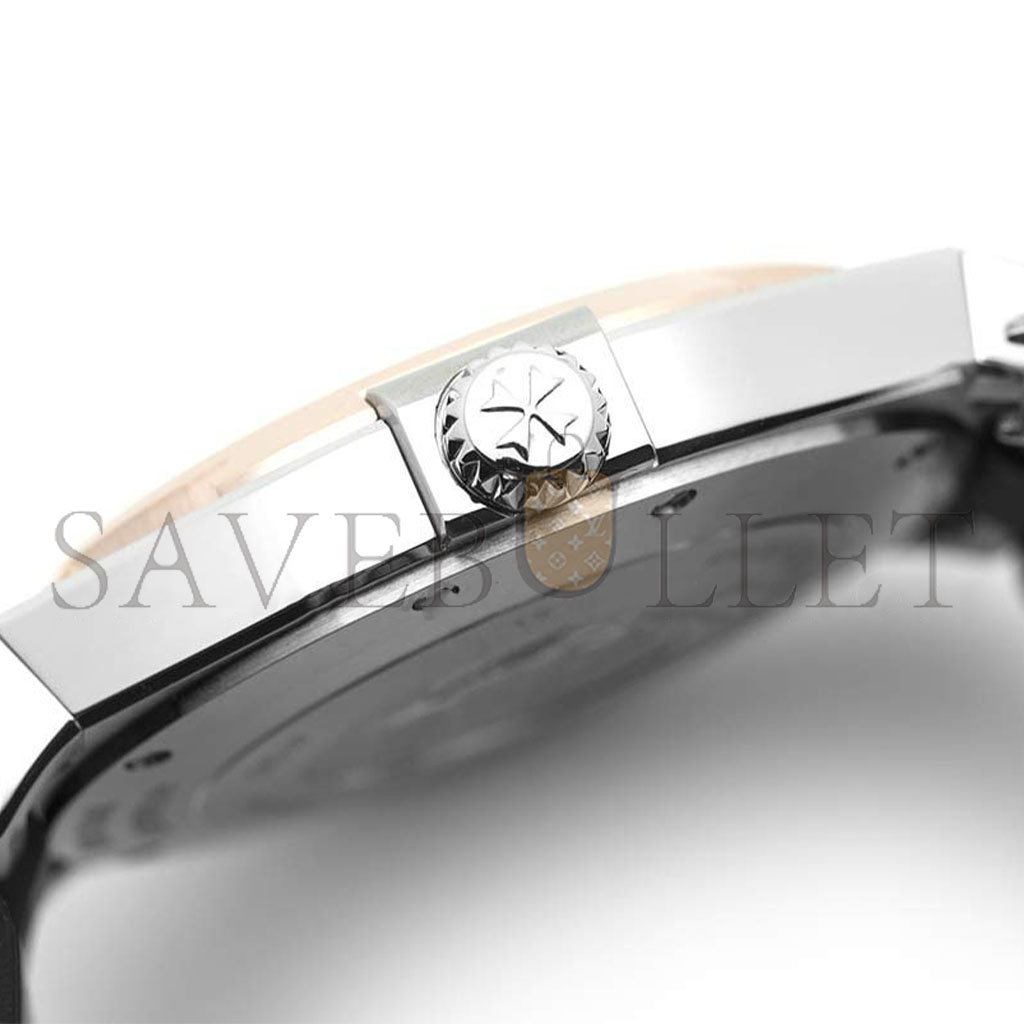 vacheron Co*sta*t*n automatic black dial rose gold bezel in steel watch 47040/b01m